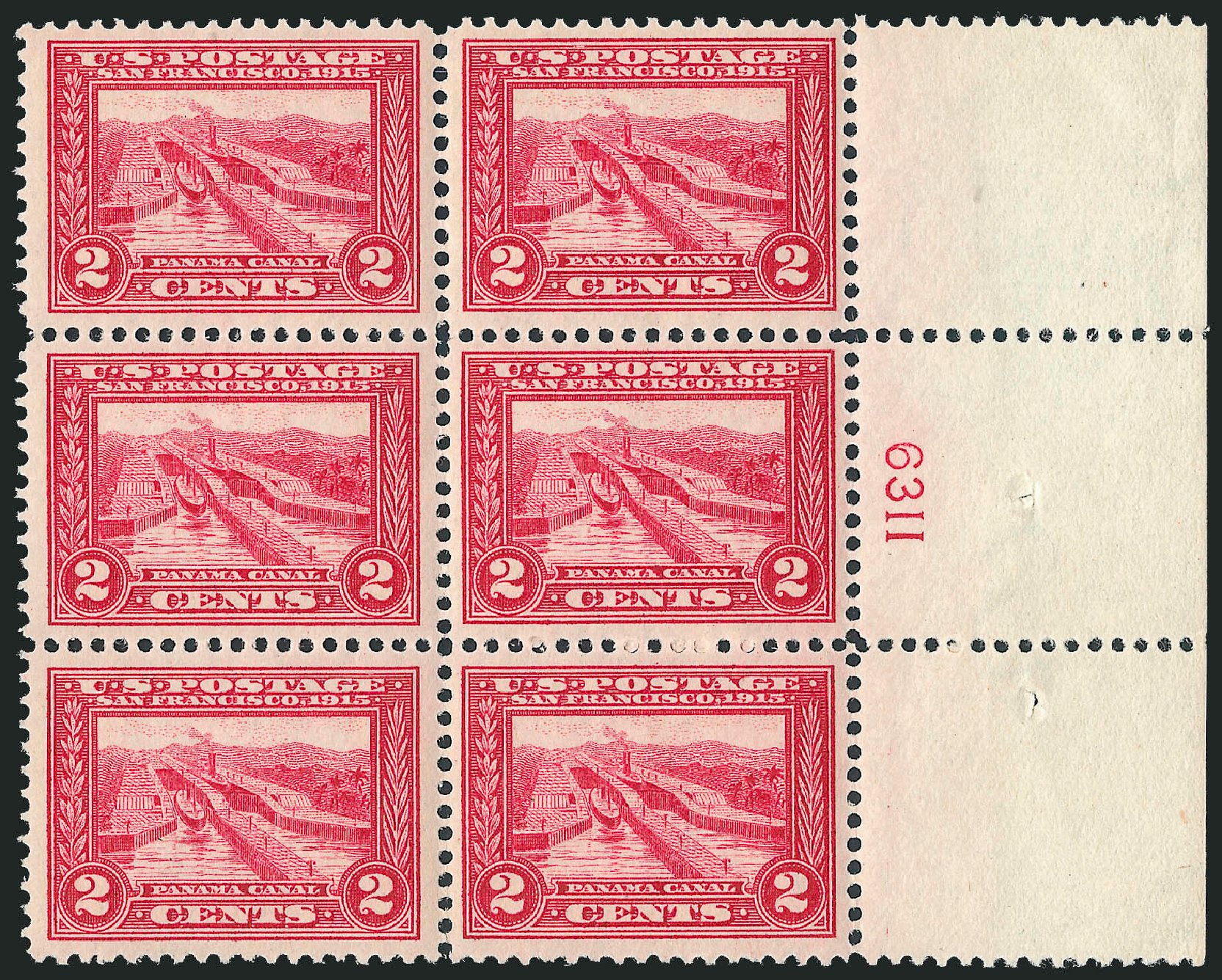 Value of US Stamp Scott Catalogue # 398 - 2c 1913 Panama-Pacific Exposition. Robert Siegel Auction Galleries, Apr 2009, Sale 971, Lot 1675