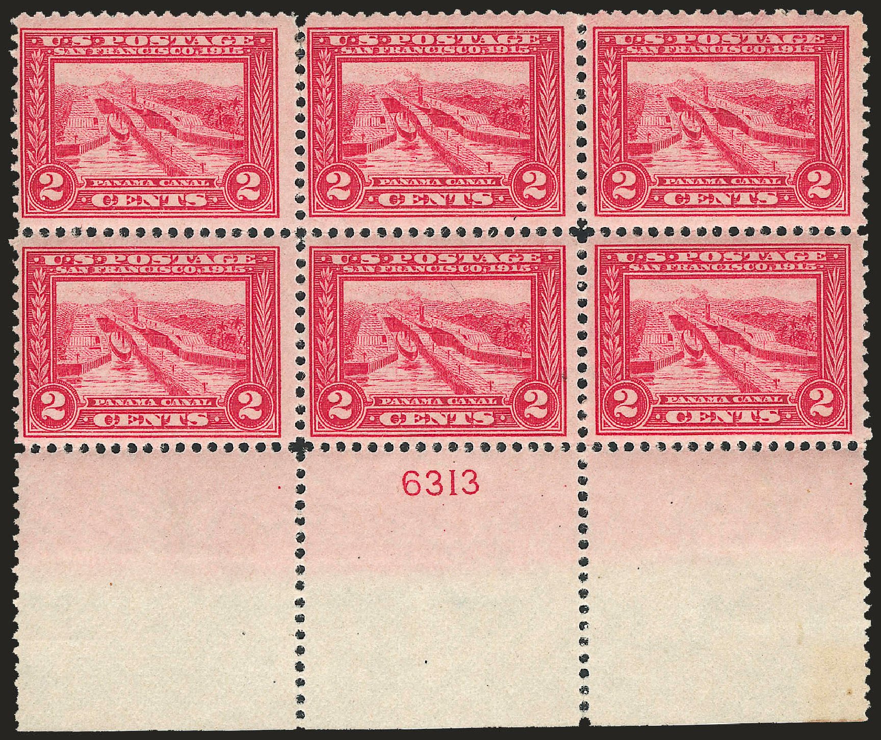 Costs of US Stamp Scott Cat. # 398 - 2c 1913 Panama-Pacific Exposition. Robert Siegel Auction Galleries, Apr 2009, Sale 971, Lot 1695
