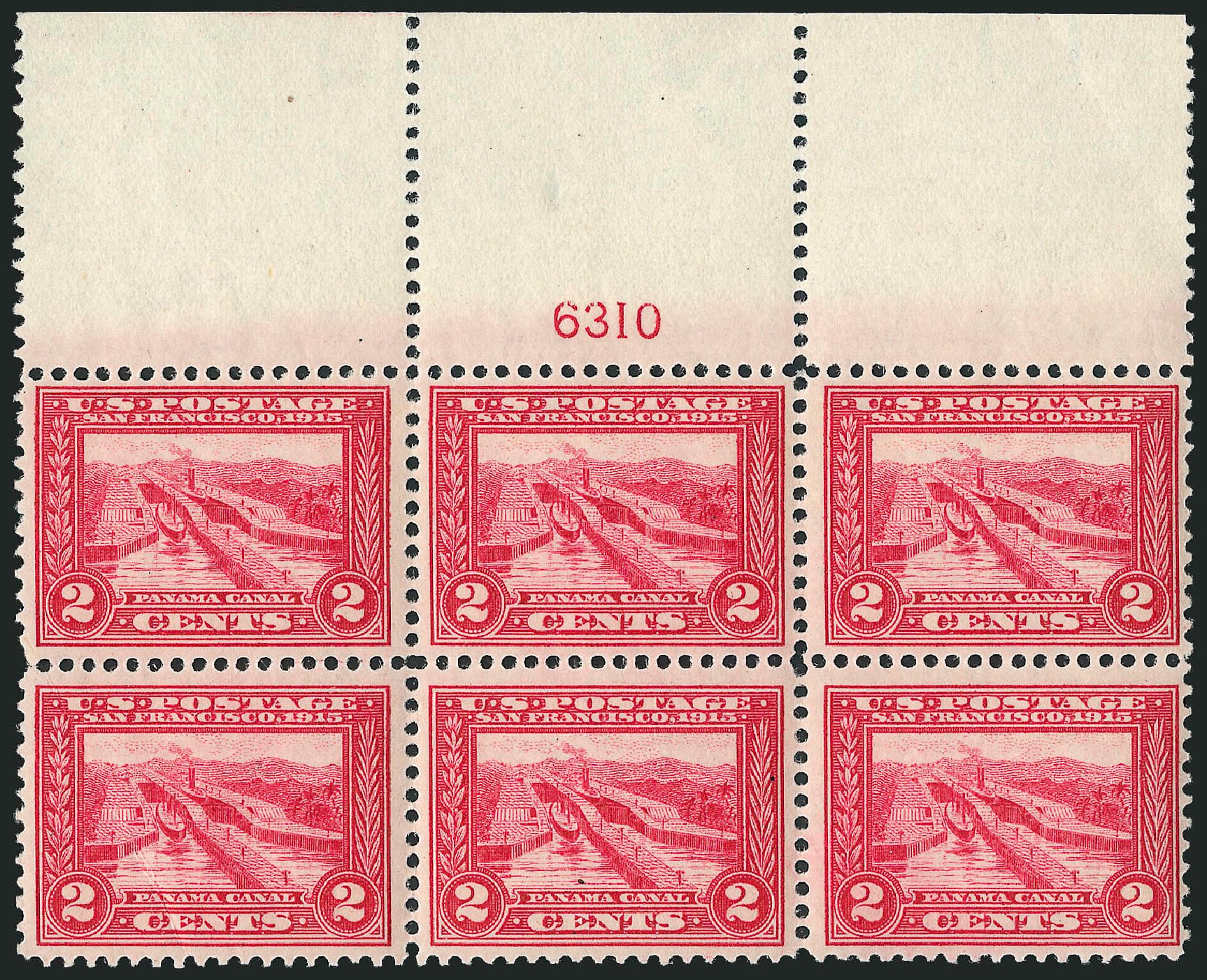 Costs of US Stamp Scott # 398 - 1913 2c Panama-Pacific Exposition. Robert Siegel Auction Galleries, Apr 2009, Sale 971, Lot 1693
