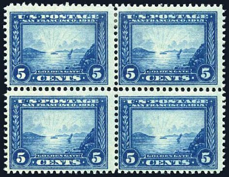 Cost of US Stamps Scott Catalog #399: 1913 5c Panama-Pacific Exposition. Harmer-Schau Auction Galleries, Jul 2010, Sale 86, Lot 527