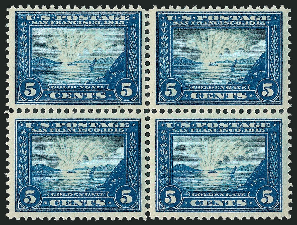 US Stamp Values Scott Catalogue 399 - 1913 5c Panama-Pacific Exposition. Robert Siegel Auction Galleries, Jul 2013, Sale 1050, Lot 527