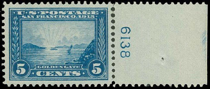 Price of US Stamp Scott Catalog # 399 - 5c 1913 Panama-Pacific Exposition. H.R. Harmer, Oct 2014, Sale 3006, Lot 1348