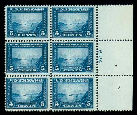 Costs of US Stamps Scott #399 - 5c 1913 Panama-Pacific Exposition. Matthew Bennett International, Dec 2007, Sale 325, Lot 2029