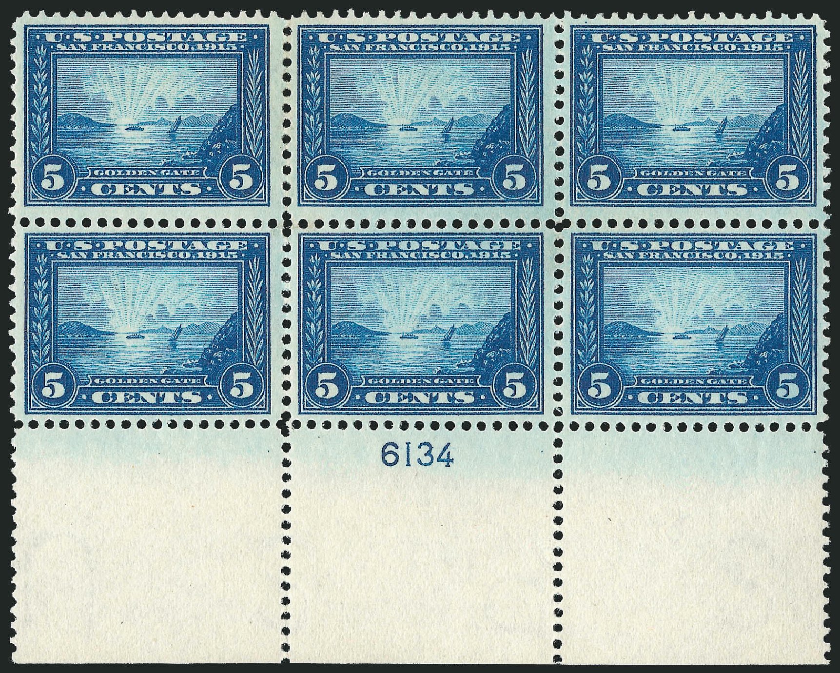 US Stamps Prices Scott Cat. 399 - 1913 5c Panama-Pacific Exposition. Robert Siegel Auction Galleries, Mar 2014, Sale 1067, Lot 1479