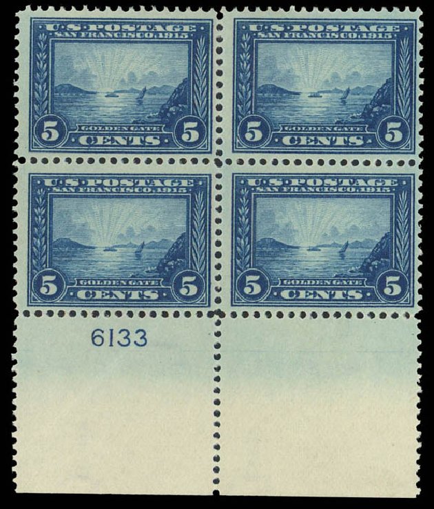 Costs of US Stamp Scott Cat. 399 - 5c 1913 Panama-Pacific Exposition. Daniel Kelleher Auctions, Aug 2012, Sale 631, Lot 1171