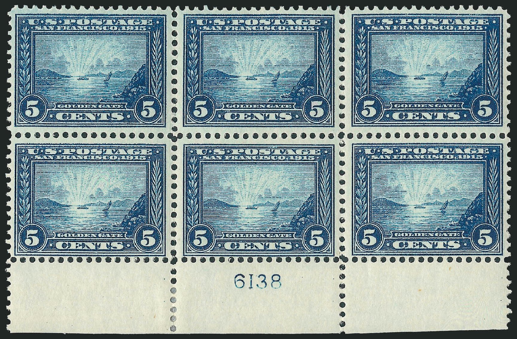 US Stamp Prices Scott Catalog 399 - 5c 1913 Panama-Pacific Exposition. Robert Siegel Auction Galleries, Mar 2011, Sale 1007, Lot 2691