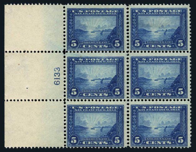 Values of US Stamp Scott 399 - 5c 1913 Panama-Pacific Exposition. Harmer-Schau Auction Galleries, Aug 2014, Sale 102, Lot 2005