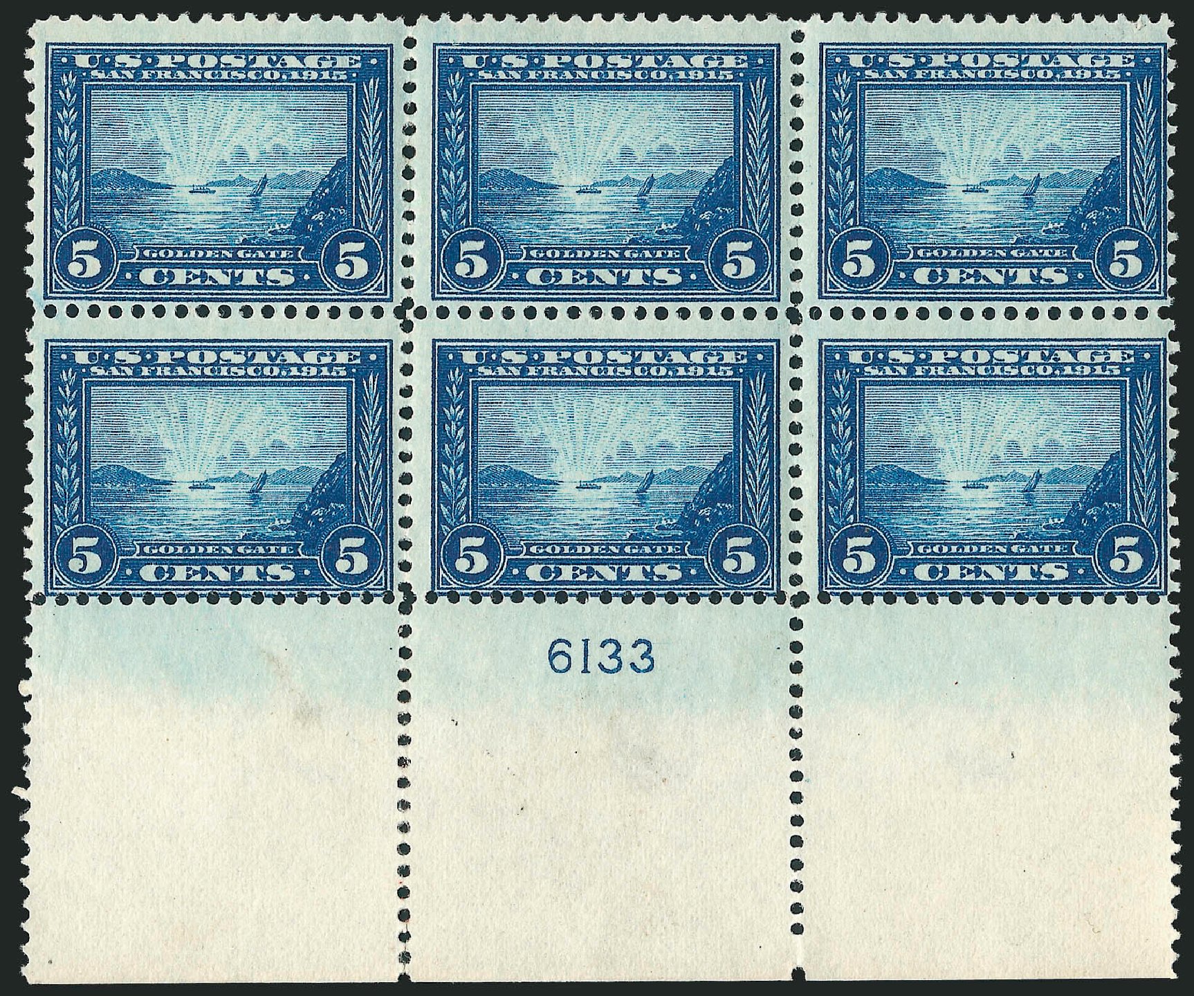 Costs of US Stamps Scott # 399 - 1913 5c Panama-Pacific Exposition. Robert Siegel Auction Galleries, Apr 2009, Sale 971, Lot 1705