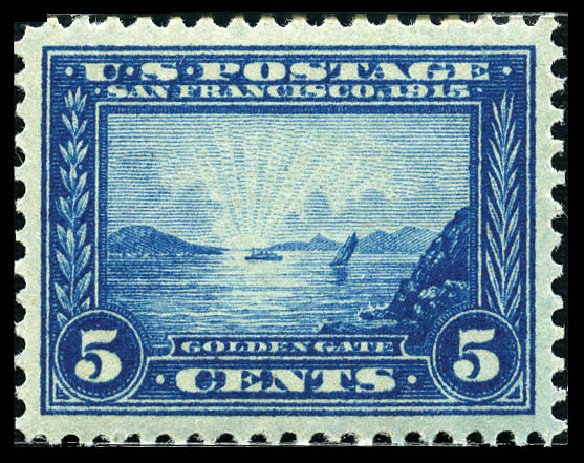 US Stamp Values Scott Catalogue #399 - 5c 1913 Panama-Pacific Exposition. Matthew Bennett International, Feb 2012, Sale 340, Lot 442