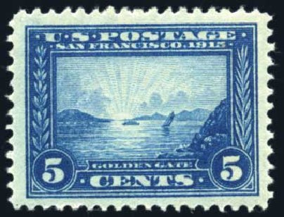 Values of US Stamps Scott Cat. #399: 5c 1913 Panama-Pacific Exposition. Harmer-Schau Auction Galleries, Feb 2010, Sale 84, Lot 1572