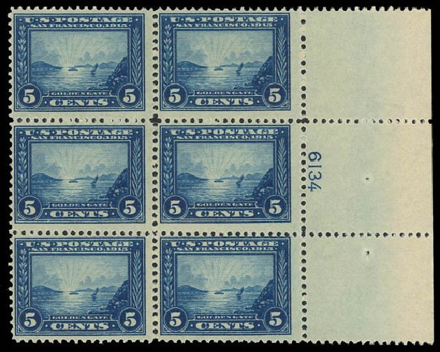 US Stamps Values Scott Catalog 399 - 1913 5c Panama-Pacific Exposition. Daniel Kelleher Auctions, Aug 2012, Sale 631, Lot 1172