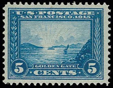 US Stamp Price Scott Catalog # 399: 5c 1913 Panama-Pacific Exposition. H.R. Harmer, Jun 2013, Sale 3003, Lot 1283
