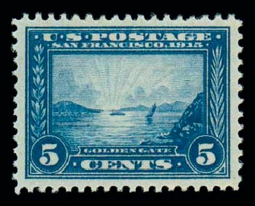 US Stamps Price Scott Cat. # 399: 1913 5c Panama-Pacific Exposition. Matthew Bennett International, Oct 2007, Sale 322, Lot 2196
