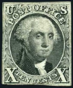 US Stamp Values Scott Cat. #4: 1875 10c Washington. Harmer-Schau Auction Galleries, Oct 2008, Sale 79, Lot 18