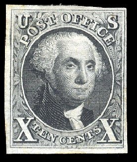 US Stamps Values Scott Cat. # 4: 1875 10c Washington. Cherrystone Auctions, Apr 2009, Sale 200904, Lot 3