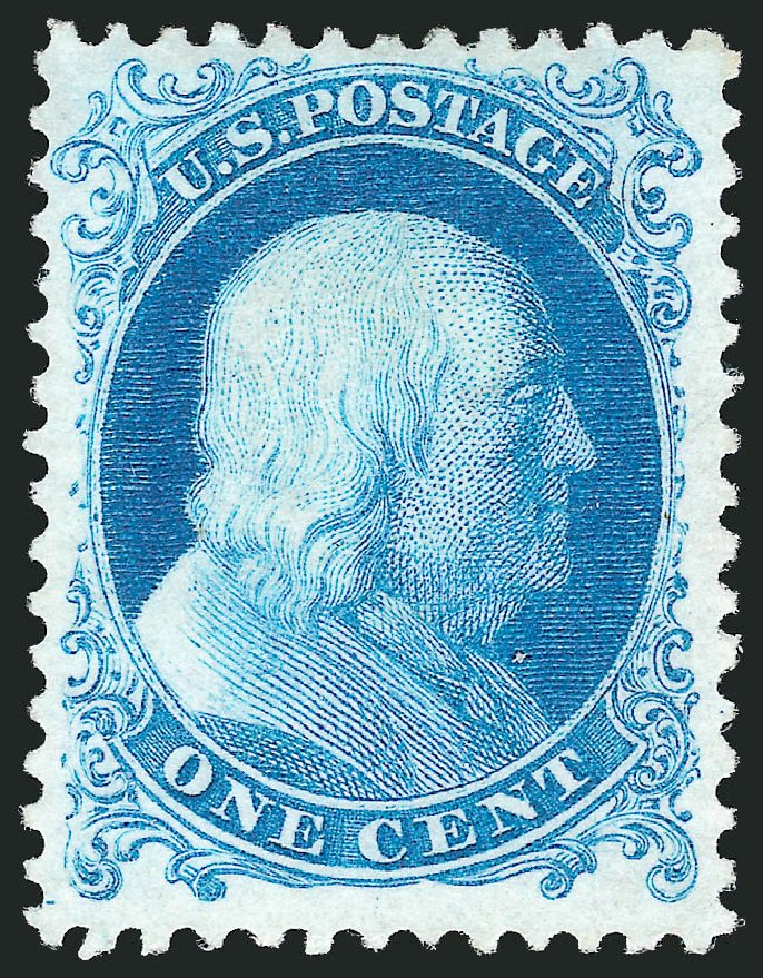 Value of US Stamps Scott Catalogue #40 - 1875 1c Franklin Reprint. Robert Siegel Auction Galleries, Sep 2014, Sale 1078, Lot 137