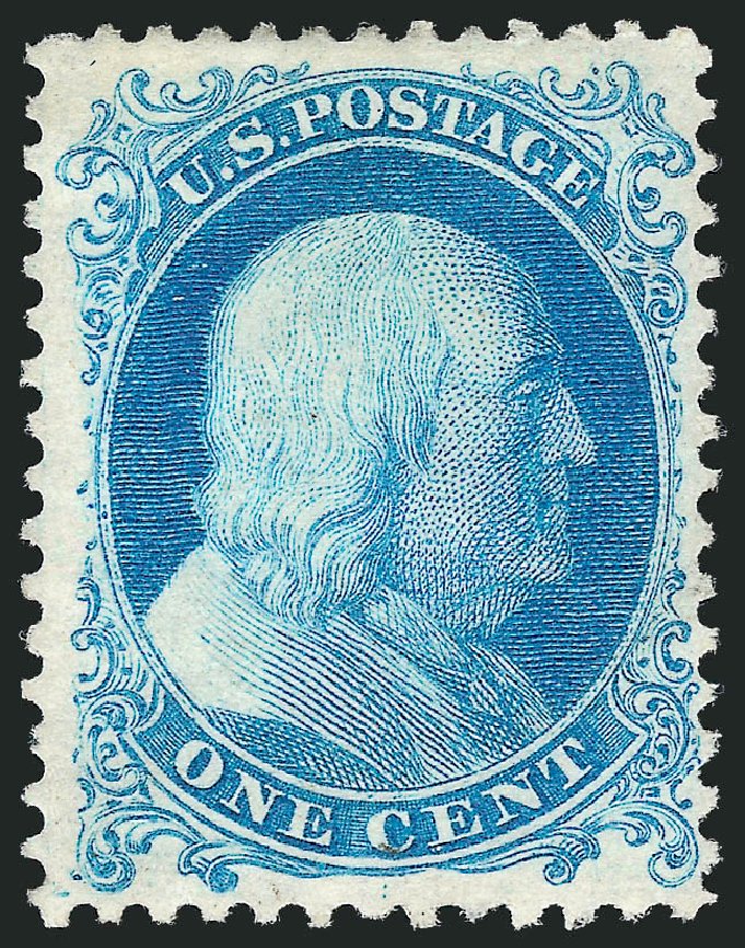 US Stamps Values Scott Catalogue #40: 1c 1875 Franklin Reprint. Robert Siegel Auction Galleries, Mar 2011, Sale 1006, Lot 1598