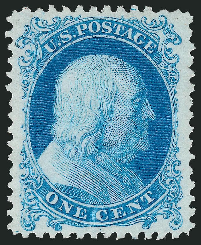 US Stamp Value Scott Catalog # 40: 1c 1875 Franklin Reprint. Robert Siegel Auction Galleries, Nov 2013, Sale 1057, Lot 598