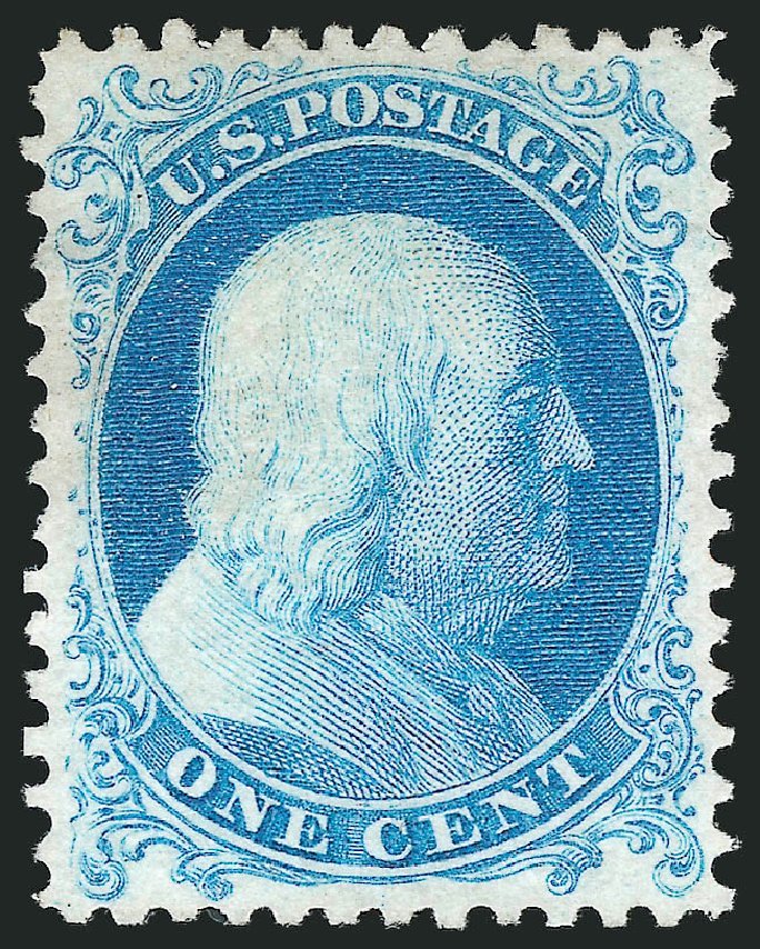 US Stamps Value Scott Catalog # 40 - 1c 1875 Franklin Reprint. Robert Siegel Auction Galleries, Dec 2014, Sale 1090, Lot 1178