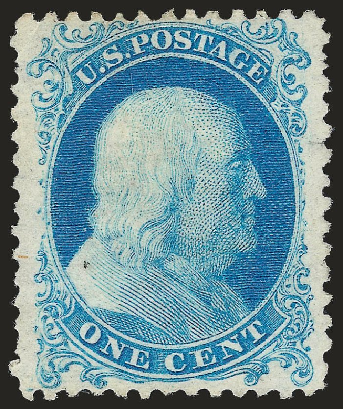 US Stamp Values Scott Catalogue 40 - 1c 1875 Franklin Reprint. Robert Siegel Auction Galleries, Dec 2009, Sale 982, Lot 5168