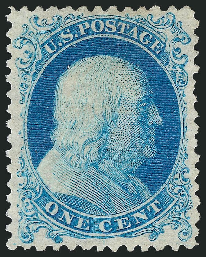 US Stamp Value Scott 40: 1c 1875 Franklin Reprint. Robert Siegel Auction Galleries, Oct 2010, Sale 997, Lot 5298