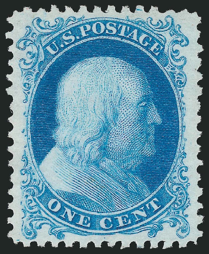 US Stamps Price Scott Cat. 40 - 1875 1c Franklin Reprint. Robert Siegel Auction Galleries, Nov 2012, Sale 1034, Lot 70
