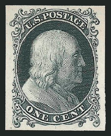 Cost of US Stamp Scott Cat. # 40: 1c 1875 Franklin Reprint. Robert Siegel Auction Galleries, Dec 2012, Sale 1037, Lot 1040