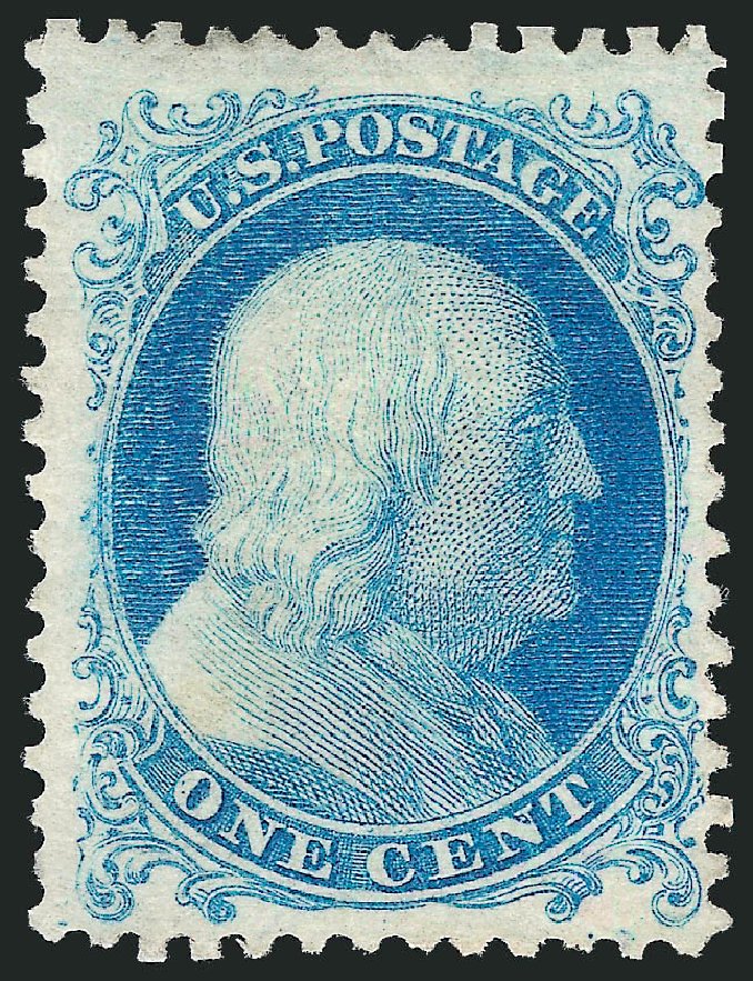 US Stamps Value Scott Catalogue #40 - 1875 1c Franklin Reprint. Robert Siegel Auction Galleries, Mar 2011, Sale 1006, Lot 1601