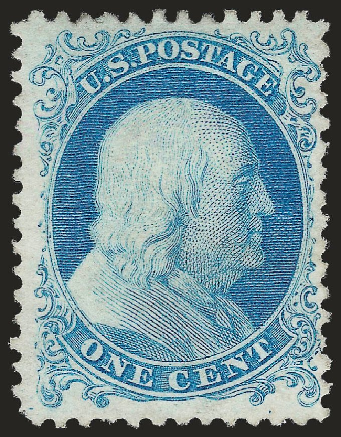 US Stamp Value Scott # 40 - 1c 1875 Franklin Reprint. Robert Siegel Auction Galleries, Sep 2009, Sale 976, Lot 1281