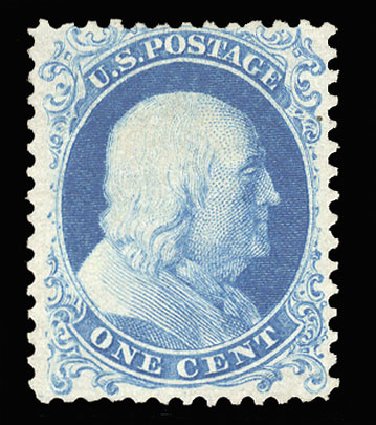 US Stamp Price Scott 40 - 1c 1875 Franklin Reprint. Cherrystone Auctions, Mar 2013, Sale 201303, Lot 14