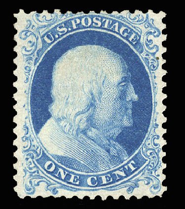 US Stamp Prices Scott Catalogue 40: 1c 1875 Franklin Reprint. Cherrystone Auctions, Nov 2008, Sale 200811, Lot 1025