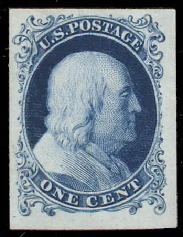 US Stamps Prices Scott #40: 1875 1c Franklin Reprint. Daniel Kelleher Auctions, Oct 2011, Sale 626, Lot 75