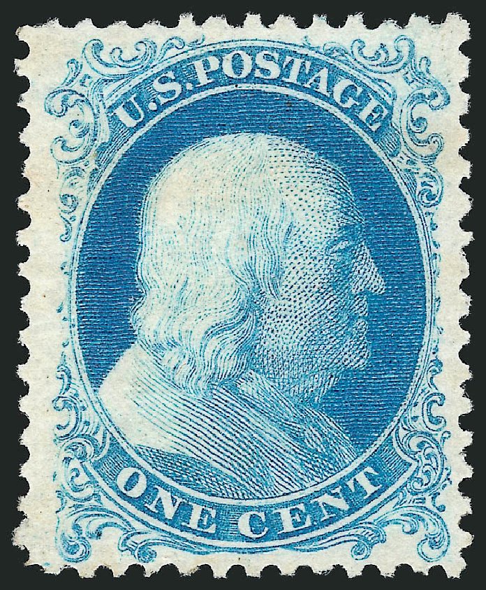 US Stamps Price Scott Catalogue 40: 1875 1c Franklin Reprint. Robert Siegel Auction Galleries, Mar 2014, Sale 1067, Lot 995