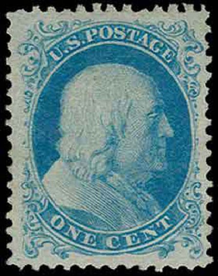 Price of US Stamp Scott Catalogue #40: 1875 1c Franklin Reprint. H.R. Harmer, Nov 2013, Sale 3004, Lot 1052