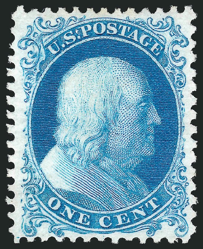 Cost of US Stamp Scott Cat. # 40 - 1c 1875 Franklin Reprint. Robert Siegel Auction Galleries, Mar 2013, Sale 1040, Lot 1273