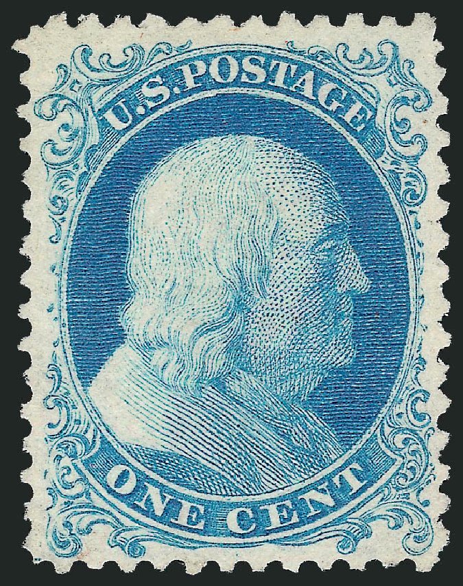 US Stamp Price Scott #40 - 1875 1c Franklin Reprint. Robert Siegel Auction Galleries, Jun 2009, Sale 975, Lot 1233