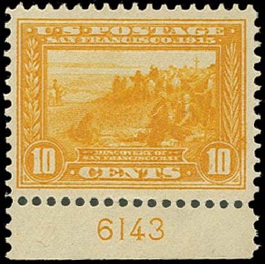 US Stamp Price Scott Cat. # 400: 1913 10c Panama-Pacific Exposition. H.R. Harmer, Oct 2014, Sale 3006, Lot 1349