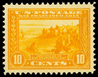US Stamps Price Scott Cat. 400: 10c 1913 Panama-Pacific Exposition. Daniel Kelleher Auctions, May 2014, Sale 653, Lot 2230
