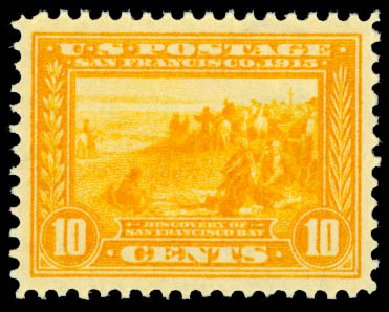 Cost of US Stamp Scott # 400 - 1913 10c Panama-Pacific Exposition. Daniel Kelleher Auctions, Oct 2014, Sale 660, Lot 2360