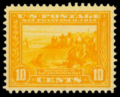 US Stamp Values Scott #400: 10c 1913 Panama-Pacific Exposition. Daniel Kelleher Auctions, Jan 2015, Sale 663, Lot 1752