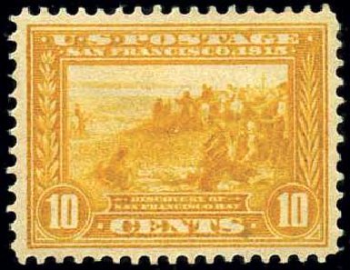 US Stamps Values Scott Catalog 400: 1913 10c Panama-Pacific Exposition. Harmer-Schau Auction Galleries, Oct 2008, Sale 79, Lot 193