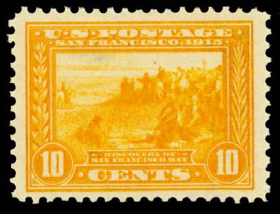 Values of US Stamps Scott Catalog # 400: 10c 1913 Panama-Pacific Exposition. Daniel Kelleher Auctions, Sep 2014, Sale 655, Lot 473