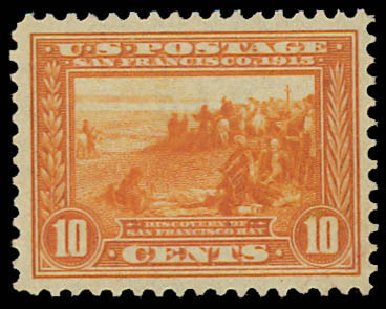 US Stamps Price Scott #400A: 10c 1913 Panama-Pacific Exposition. Daniel Kelleher Auctions, Jun 2012, Sale 630, Lot 1820