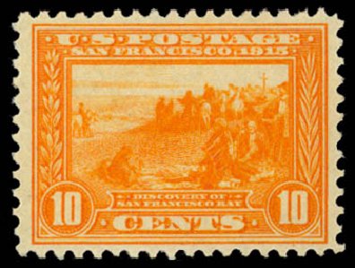 Values of US Stamps Scott Cat. #400A: 1913 10c Panama-Pacific Exposition. Daniel Kelleher Auctions, Dec 2014, Sale 661, Lot 330