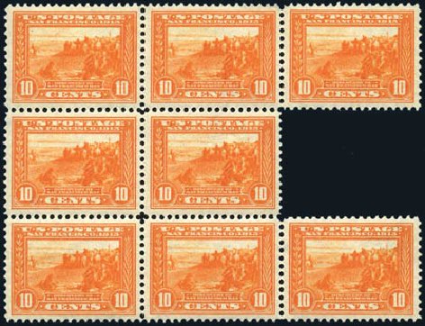 Values of US Stamps Scott Cat. 400A - 1913 10c Panama-Pacific Exposition. Harmer-Schau Auction Galleries, Aug 2011, Sale 90, Lot 1511