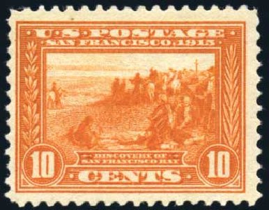 US Stamp Values Scott # 400A: 10c 1913 Panama-Pacific Exposition. Harmer-Schau Auction Galleries, Feb 2010, Sale 84, Lot 1575