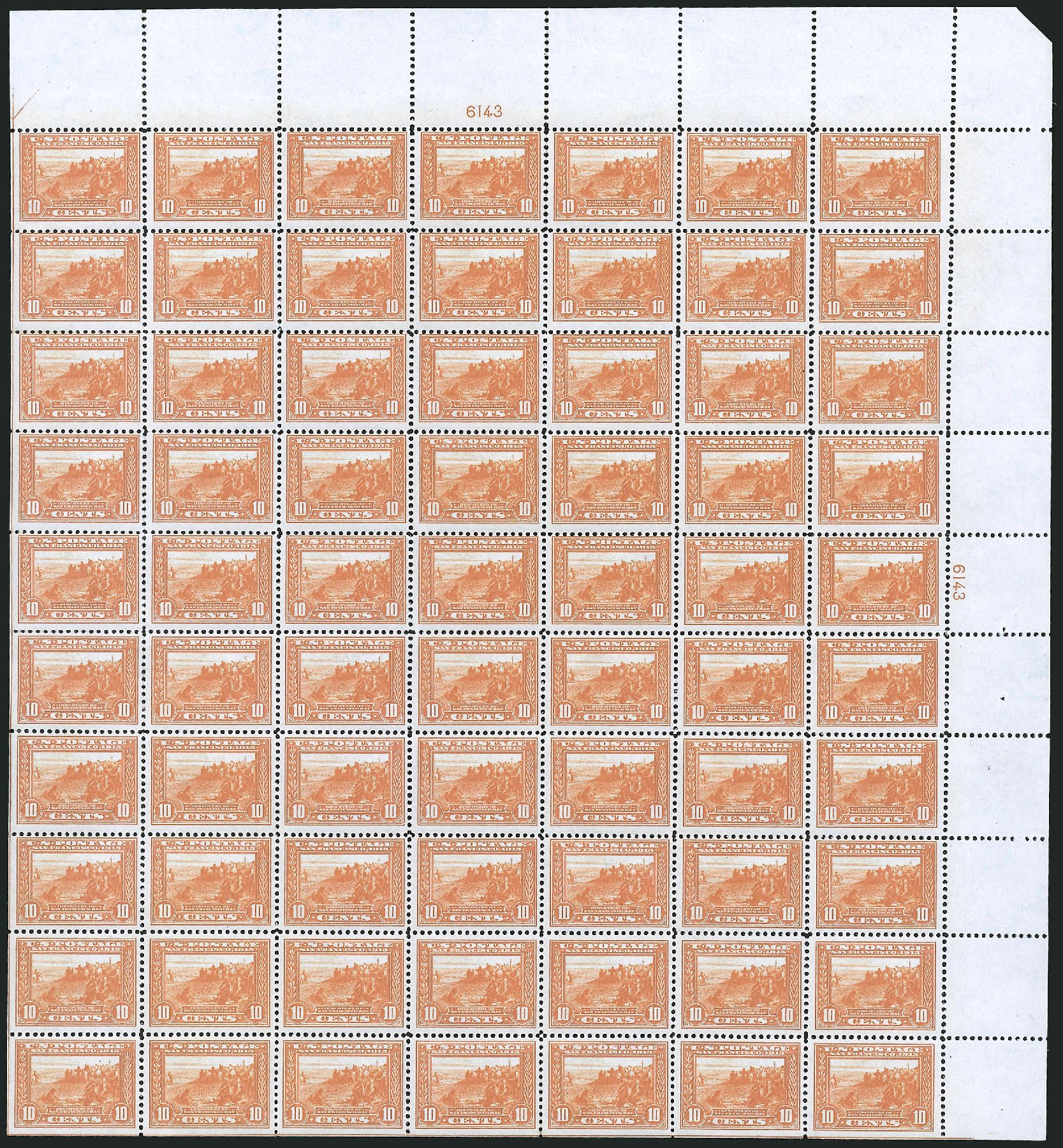 US Stamp Value Scott Catalog 400A - 10c 1913 Panama-Pacific Exposition. Robert Siegel Auction Galleries, Apr 2009, Sale 971, Lot 1742