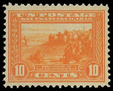 US Stamp Values Scott Cat. # 400A: 10c 1913 Panama-Pacific Exposition. Daniel Kelleher Auctions, Oct 2012, Sale 632, Lot 1323