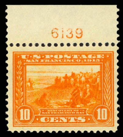 US Stamp Value Scott Cat. 400A: 10c 1913 Panama-Pacific Exposition. Daniel Kelleher Auctions, Mar 2013, Sale 635, Lot 513