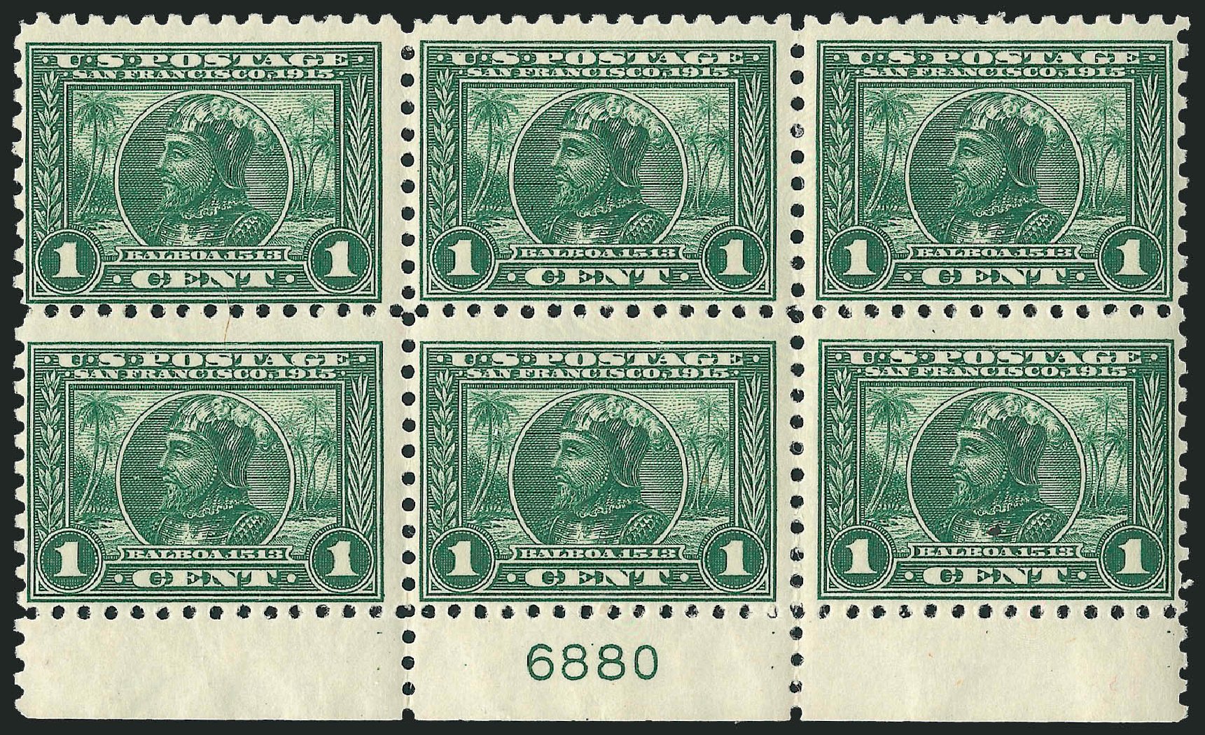 US Stamps Prices Scott #401 - 1c 1915 Panama-Pacific Exposition. Robert Siegel Auction Galleries, Apr 2009, Sale 971, Lot 1757